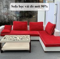 Chật kho bán bộ sofa góc L bọc vải đỏ mới 90%