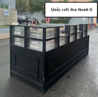 Quầy cafe gỗ màu đen cũ 2m8 x 1m mới 90% giá rẻ