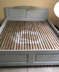 Xả kho bán rẻ giường gỗ 1m6 màu trắng cũ