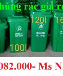  Các loại thùng rác nhựa giá rẻ- thùng rác 120l 240l 660l giá sỉ lẻ- lh 0911082000