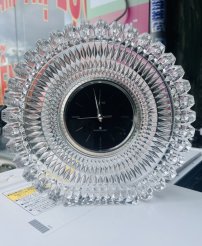 Đồng hồ pha lê  để bàn Fortune (Japan)  kt 25x28cm, còn mới long lanh 