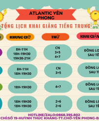 Ngoại ngữ Atlantic Yên Phong tặng khóa học miễn phí