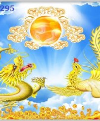 Gạch tranh 3D long phụng sum vầy, tranh phong thủy hp767