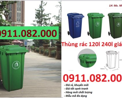 Đại hạ giá thùng rác 120l 240l  660- giá rẻ thùng rác nắp kín bánh xe- lh 0911082000-2