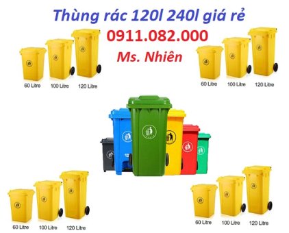 Sỉ lẻ thùng rác đạp chân giá rẻ- hạ giá thùng rác 120l 240l 660l giá rẻ tại tiền giang- lh 091108200-1