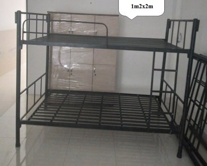 Bán rẻ giường tầng 1m2x2m màu đen mới 95%-1