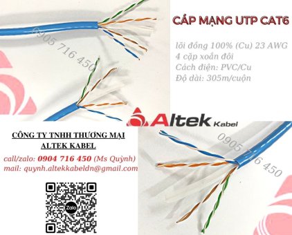 Mua bán cáp mạng UTP Cat6 Altek Kabel giá cạnh tranh